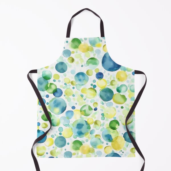 Item preview, Blue Yellow Watercolor Polka Dots Abstract Pattern designed and sold by Nine Lives Studio.