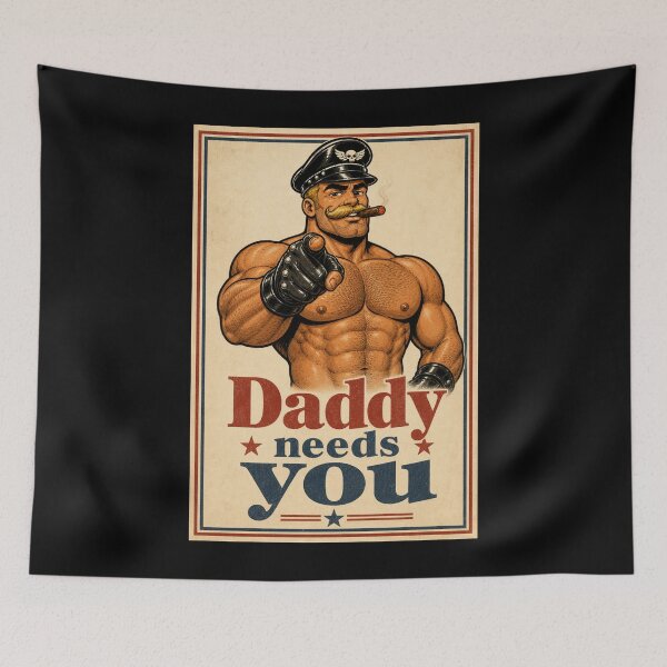 Item preview, Daddy Needs You Vintage Leather Daddy Bear designed and sold by BearLoveDesign.