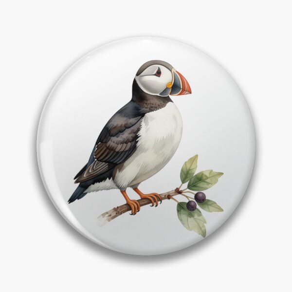 Item preview, Puffin Watercolor Illustration | Charming Puffin Bird Nature Artwork designed and sold by Rood Art Studio.