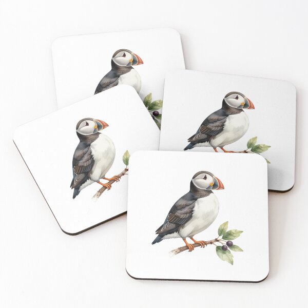Item preview, Puffin Watercolor Illustration | Charming Puffin Bird Nature Artwork designed and sold by Rood Art Studio.