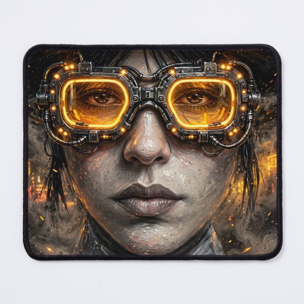 Item preview, Amber Pilot - Cyberpunk Steampunk Goggles Portrait designed and sold by MAISON SYLVIE.