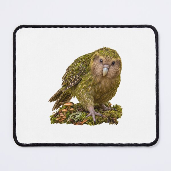 Item preview, Kakapo Goblincore Moss Forest Bird Art Print designed and sold by Helt-enkelt.