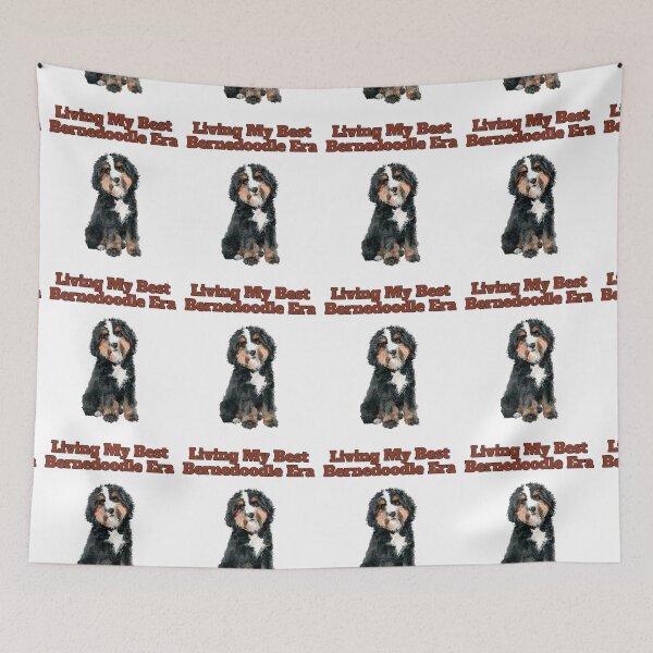 Item preview, Living My Best Bernedoodle Era Watercolor Art designed and sold by NatureUnleashed.