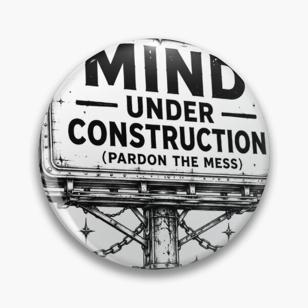 Item preview, Mind Under Construction - Retro Streetwear Quote Sticker designed and sold by Saniyamirza07.