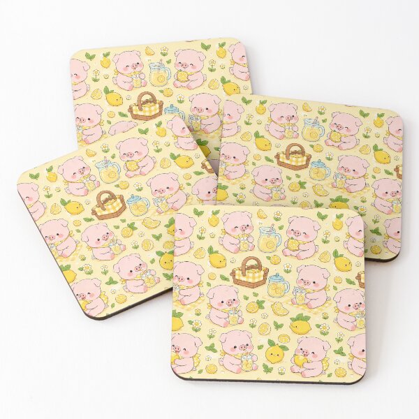 Item preview, Piggy Lemonade Picnic Pattern designed and sold by Soft Berry Studio.