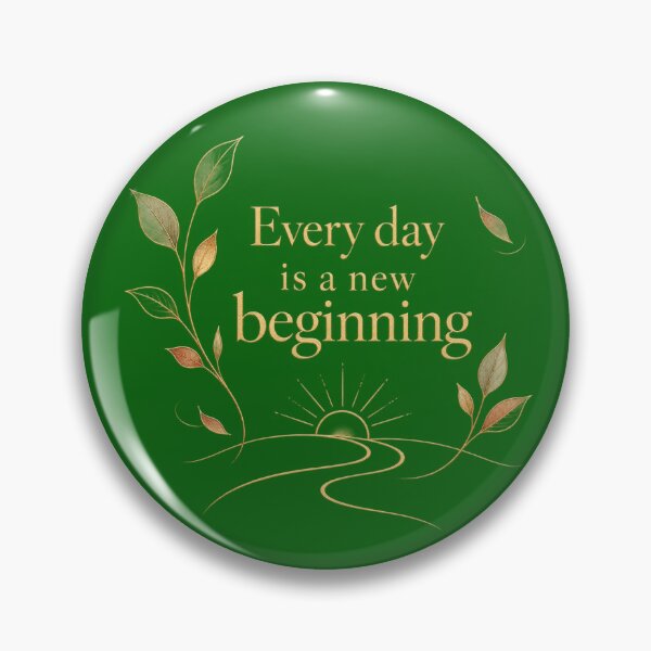 Item preview, Every Day Is a New Beginning – Autumn Inspirational Quote | Golden Line Art Premium designed and sold by Niespodzianki.