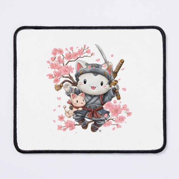 Item preview, Kawaii samurai cat designed and sold by cutemakerotart.
