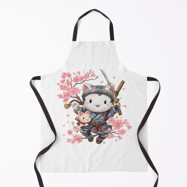 Item preview, Kawaii samurai cat designed and sold by cutemakerotart.
