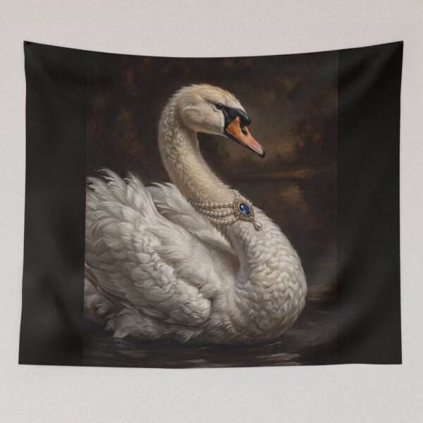 Item preview, Royal Swan Sapphire Pearl Necklace designed and sold by The Real Beast Art.