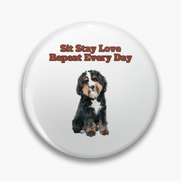 Item preview, Sit Stay Love Repeat Bernedoodle Watercolor Design designed and sold by NatureUnleashed.