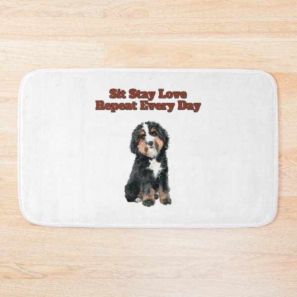 Item preview, Sit Stay Love Repeat Bernedoodle Watercolor Design designed and sold by NatureUnleashed.