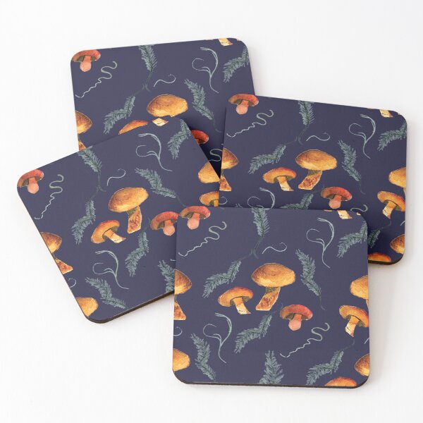 Item preview, Mushroom Clusters on Blue designed and sold by jennifer-a-lane-design.