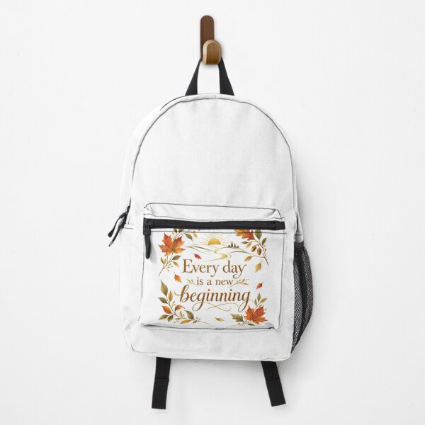 Item preview, Every Day Is a New Beginning – Autumn Inspirational Quote | Golden Line Art Premium designed and sold by Niespodzianki.
