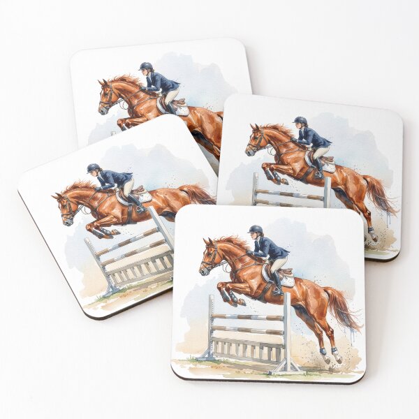 Item preview, Chestnut Show Jumping Horse Watercolor designed and sold by Rutvain.