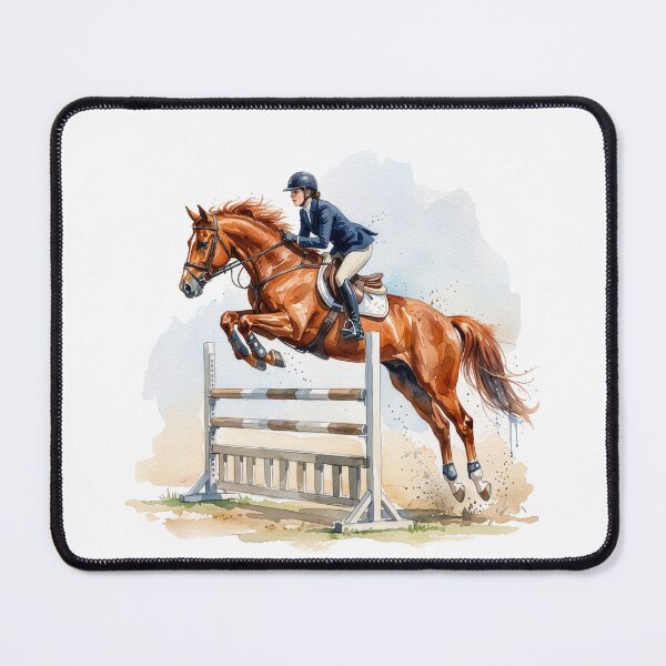 Item preview, Chestnut Show Jumping Horse Watercolor designed and sold by Rutvain.
