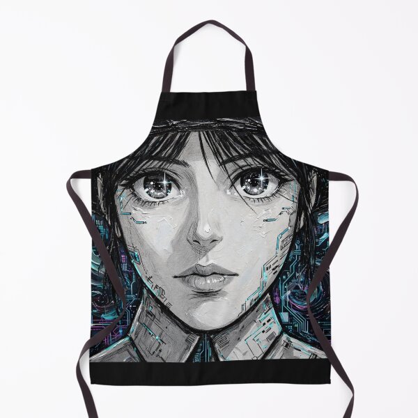 Item preview, Star Eyes Cyborg - Anime Cyberpunk Portrait designed and sold by MAISON SYLVIE.