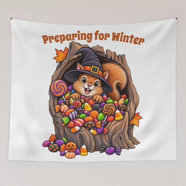 Item preview, Preparing for Winter – Cute Squirrel Halloween Candy Design designed and sold by Buli89.