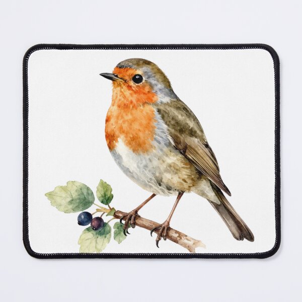 Item preview, Robin Watercolor Illustration | Charming Robin Songbird Nature Artwork designed and sold by Rood Art Studio.