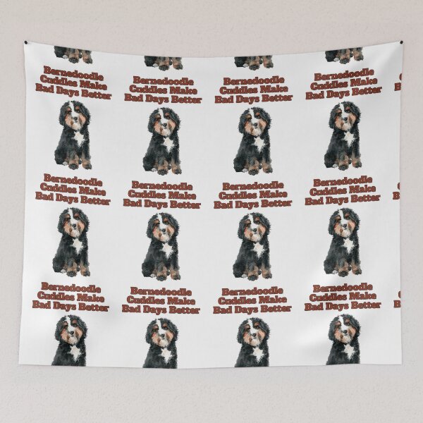 Item preview, Bernedoodle Cuddles Make Bad Days Better Watercolor Design designed and sold by NatureUnleashed.