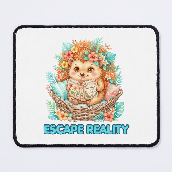 Item preview, Escape Reality Cute Hedgehog Reading a Book designed and sold by CleanDecor.