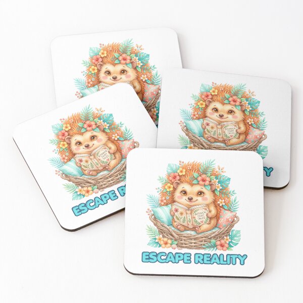 Item preview, Escape Reality Cute Hedgehog Reading a Book designed and sold by CleanDecor.