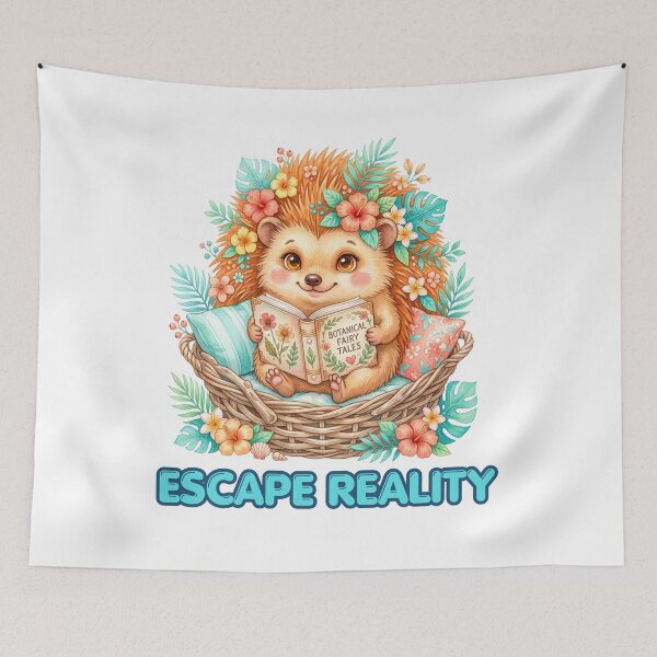 Item preview, Escape Reality Cute Hedgehog Reading a Book designed and sold by CleanDecor.