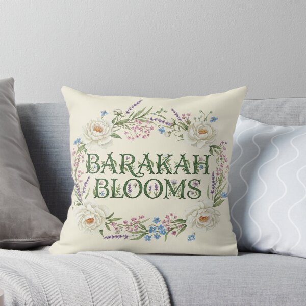 Item preview, Barakah Blooms - Floral Wreath Botanical Blessings Typography Art designed and sold by D-Islamic.