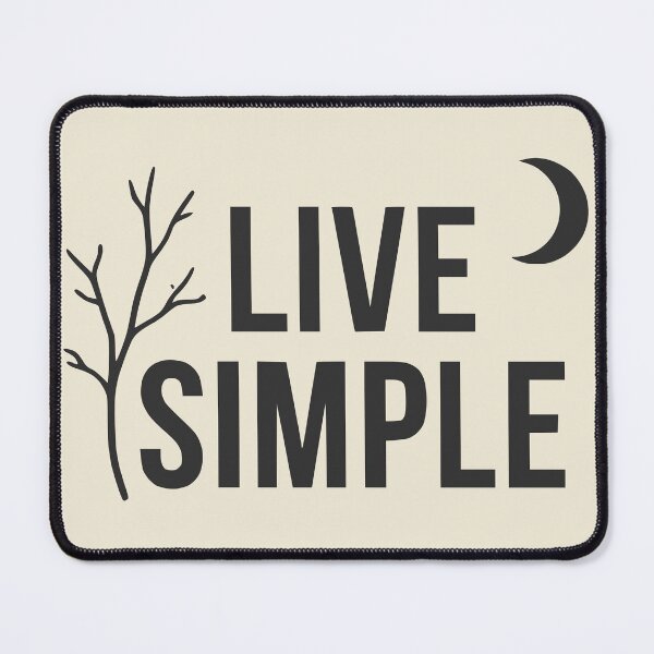 Item preview, Live Simple Minimalist Nature Moon & Tree Branch (Charcoal Text) designed and sold by RetroNeon.