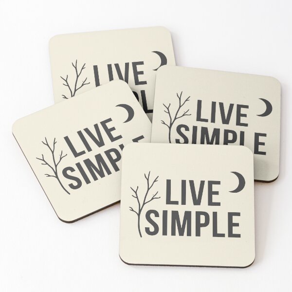 Item preview, Live Simple Minimalist Nature Moon & Tree Branch (Charcoal Text) designed and sold by RetroNeon.