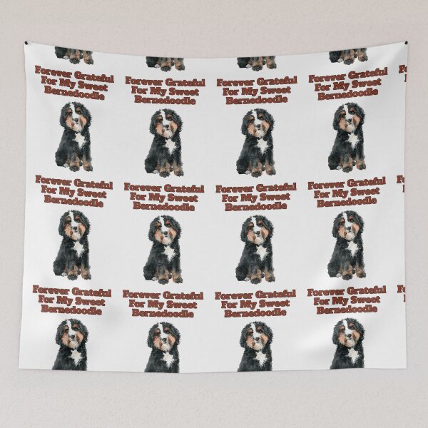 Item preview, Forever Grateful For My Sweet Bernedoodle Watercolor Art designed and sold by NatureUnleashed.