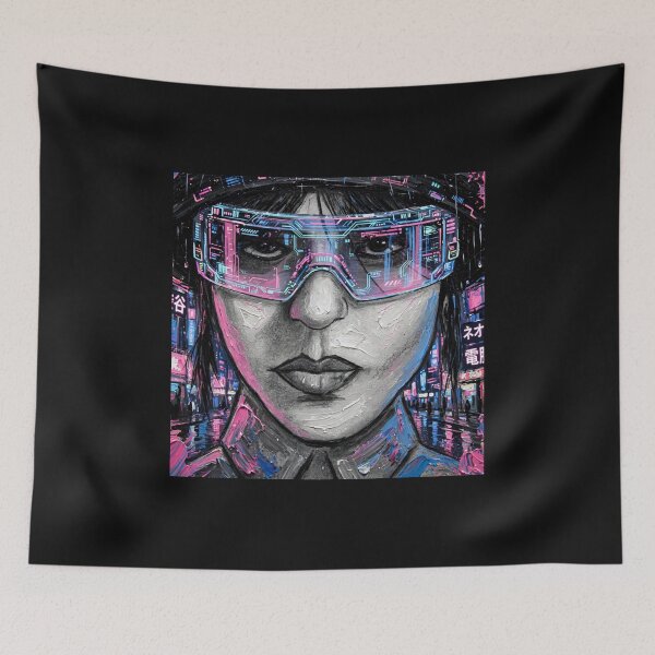 Item preview, Neon Hacker - Cyberpunk Visor Portrait designed and sold by MAISON SYLVIE.