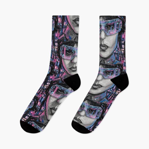 Artikelvorschau, Neon Hacker - Cyberpunk Visor Portrait entworfen und verkauft von MAISON SYLVIE.