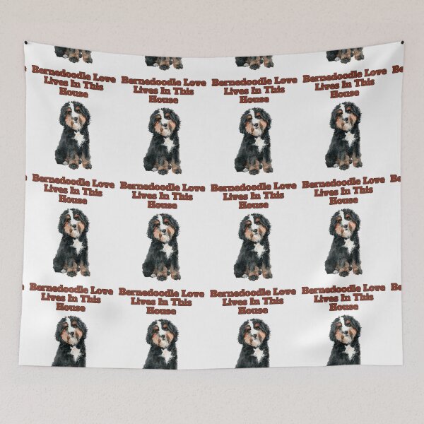Item preview, Bernedoodle Love Lives In This House Watercolor Design designed and sold by NatureUnleashed.