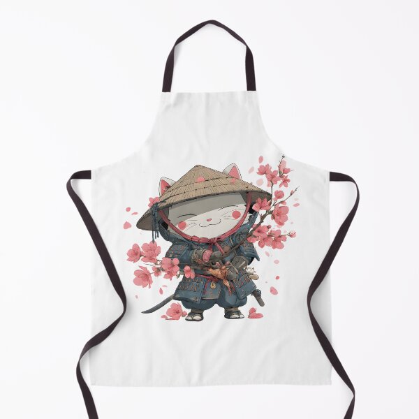 Item preview, Samurai cat with kitten  designed and sold by cutemakerotart.