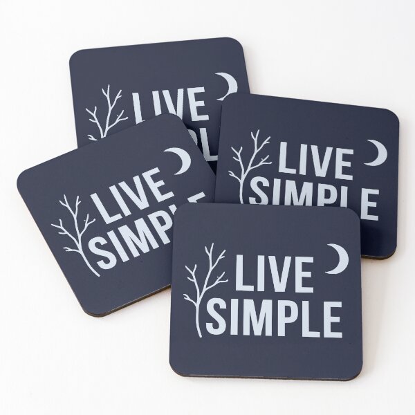 Item preview, Live Simple Minimalist Nature Moon & Tree Branch (Silver Text) designed and sold by RetroNeon.