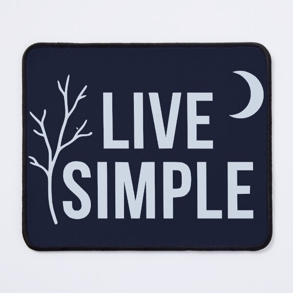 Item preview, Live Simple Minimalist Nature Moon & Tree Branch (Silver Text) designed and sold by RetroNeon.