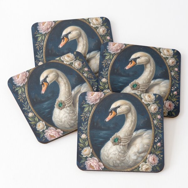 Item preview, Royal Swan Emerald Pearl Medallion designed and sold by The Real Beast Art.