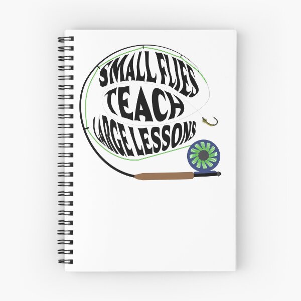 Item preview, Fly fishing text illustration "Small Flies Teach Large Lessons" hook size 18-26. designed and sold by Art-Horizon.
