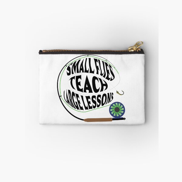 Item preview, Fly fishing text illustration "Small Flies Teach Large Lessons" hook size 18-26. designed and sold by Art-Horizon.