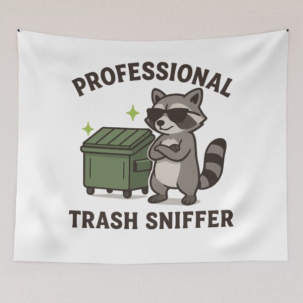 Item preview, Professional Trash Sniffer Funny Raccoon Trash Panda Sticker designed and sold by QCena.