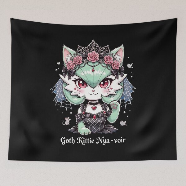 Aperçu de l'œuvre Goth Kittie Nya-voir : l'élégante reine noire créée et vendue par CuteKats.