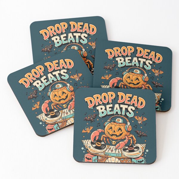 Item preview, "Drop Dead Beats" Pumpkin Crab DJ − Halloween Coastal Music Design designed and sold by Sea Gem.