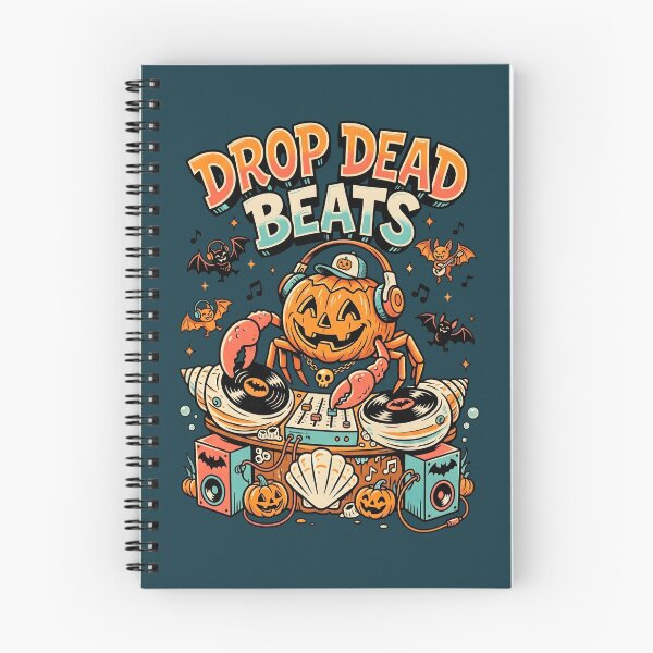Item preview, "Drop Dead Beats" Pumpkin Crab DJ − Halloween Coastal Music Design designed and sold by Sea Gem.