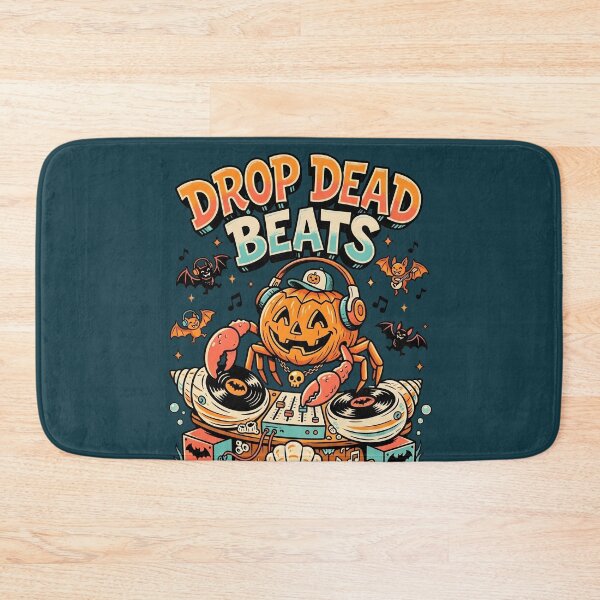 Item preview, "Drop Dead Beats" Pumpkin Crab DJ − Halloween Coastal Music Design designed and sold by Sea Gem.