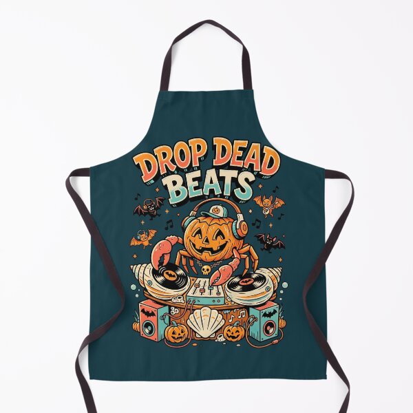 Item preview, "Drop Dead Beats" Pumpkin Crab DJ − Halloween Coastal Music Design designed and sold by Sea Gem.