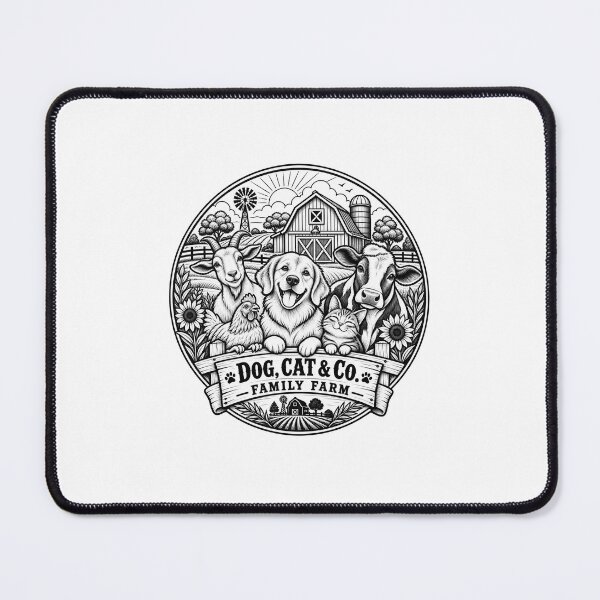 Item preview, Dog Cat and Co Family Farm Vintage Badge Design Shirt designed and sold by Rod & Retriever.
