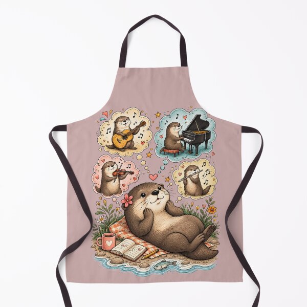 Item preview, Musical Otter Daydream – Cute Otter Music Lover Vintage Illustration designed and sold by HOUSE OF TIST.