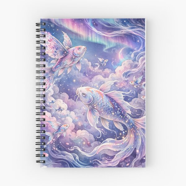 Item preview, Dreamy Sky Koi - Magical Flying Fish in Aurora Clouds / Magiczne Ryby Latające na Niebie Zorzy designed and sold by PrettyCrypt.
