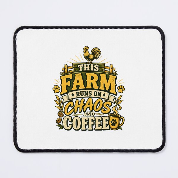 Item preview, This Farm Runs On Chaos And Coffee Funny Farm Life Shirt designed and sold by Rod & Retriever.