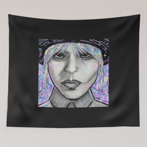 Item preview, Hologram Ghost - Holo Cyberpunk Portrait designed and sold by MAISON SYLVIE.